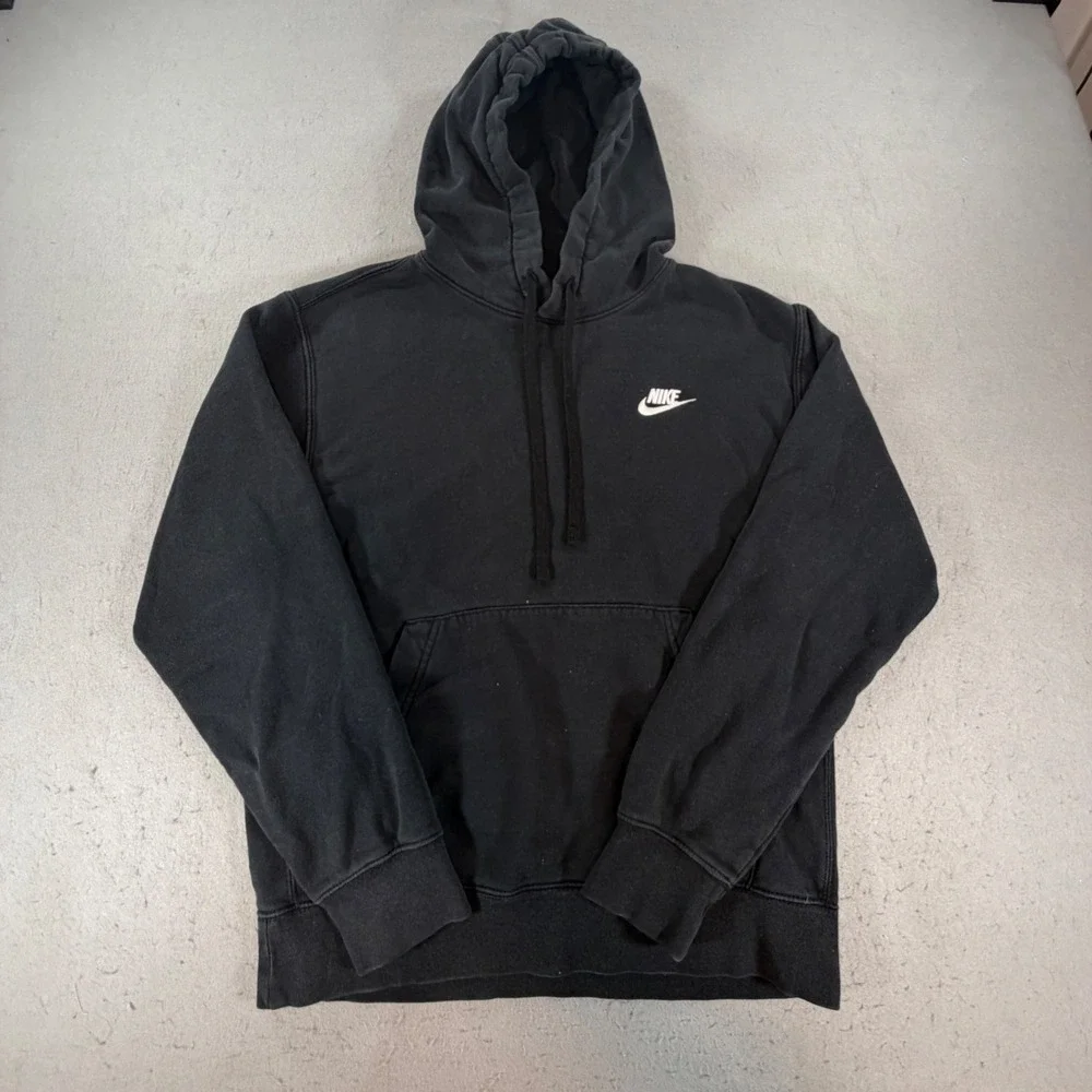 Nike Sportswear Club Fleece Hoodie Black Futura Logo Mens Small Pullover